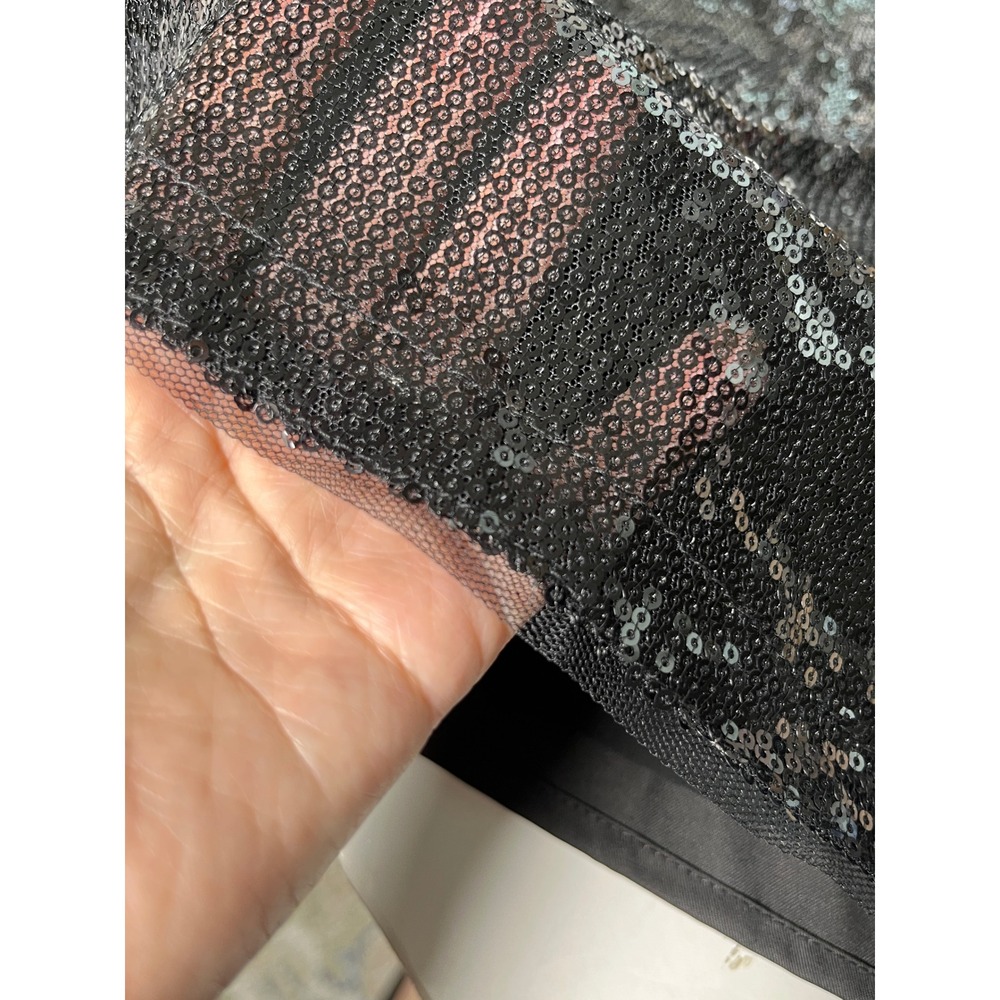 Grace Karin Black Sequin Camisole Top 2XL Lined Sparkle Tank Adjustable Strap - Picture 6 of 10